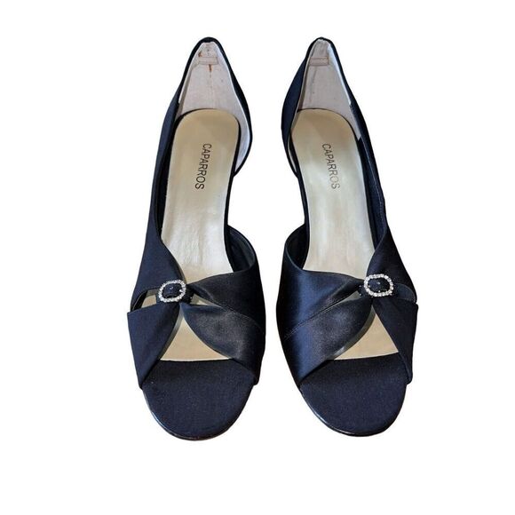 Caparros Black Peau/Silk Frannie -Satin/Silk Material - Manmade Upper Wmns Sz 10 - Picture 4 of 13